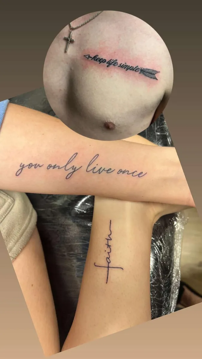 Script trio — keep life simple, you only live once, faith
