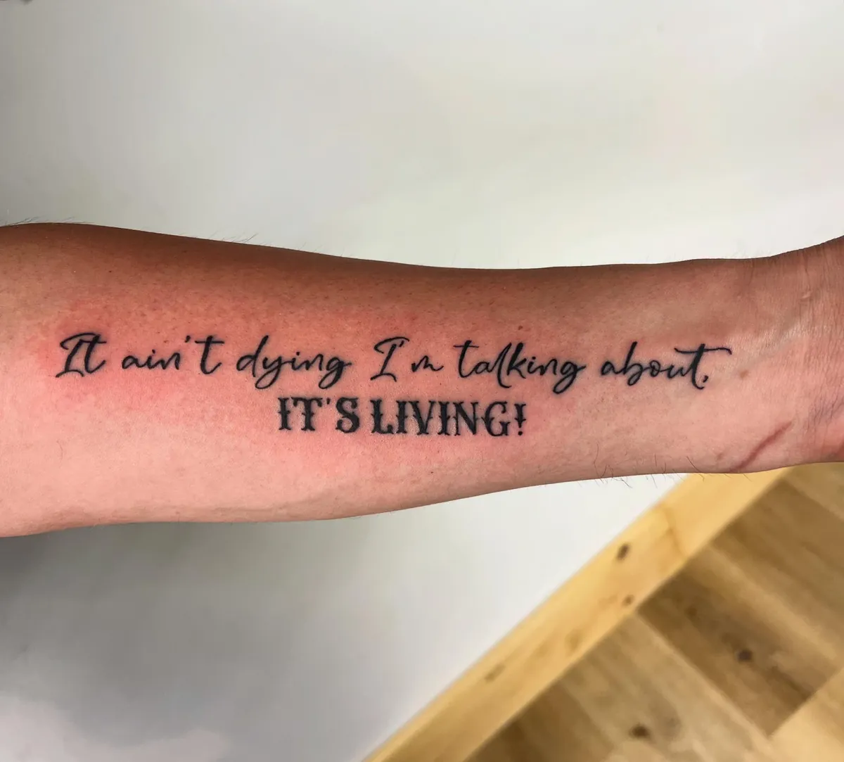 Script — "It ain't dying I'm talking about, IT'S LIVING!"