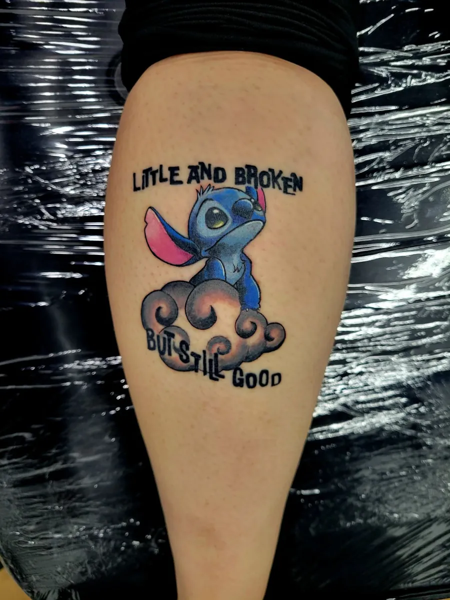 Stitch on a cloud — "Little and Broken But Still Good" — calf